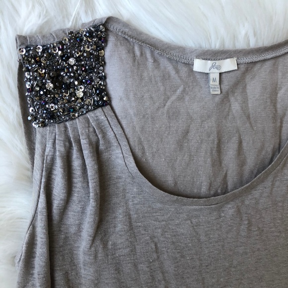 Joie Tops - Joie Beaded Shoulder Linen Tank Top Size M